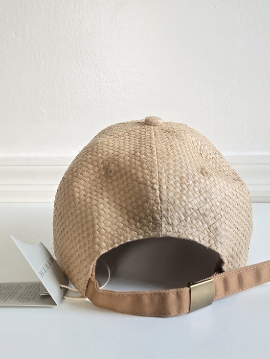 New Wyeth Woven Straw Adjustable Natural Baseball Cap Hat One Size NWT